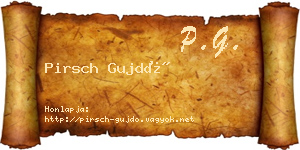 Pirsch Gujdó névjegykártya
